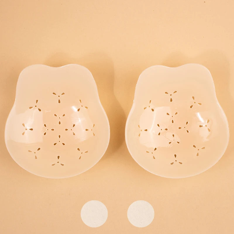 Lifting Bunny Ear Breast Petals Breathable Tech Nipple Cover US DOW Medical Bio-Gel Reusable Pasties for Summer