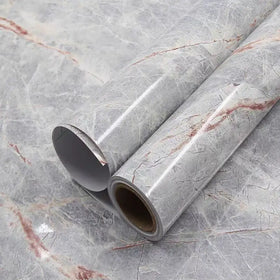 Glossy Waterproof Marble Sticker Wallpaper Peel and Stick PVC Self Adhesive 3D Wallpaper Roll for Kitchen Decor