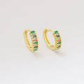 Copper Color Zircon Huggie Earrings Trendy 18K Oro Laminado Fashion Design