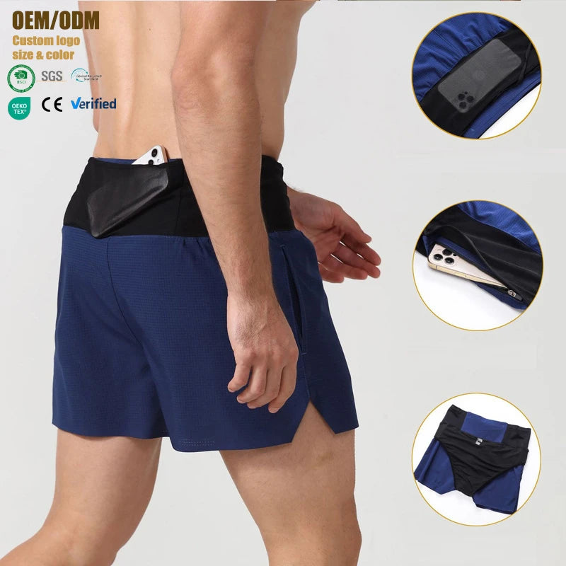 Ufinebest Men Running Shorts Bodybuilding Fitness Muscle Quick Drying and Ventilation Training Sportswear Exercise Gym Shorts
