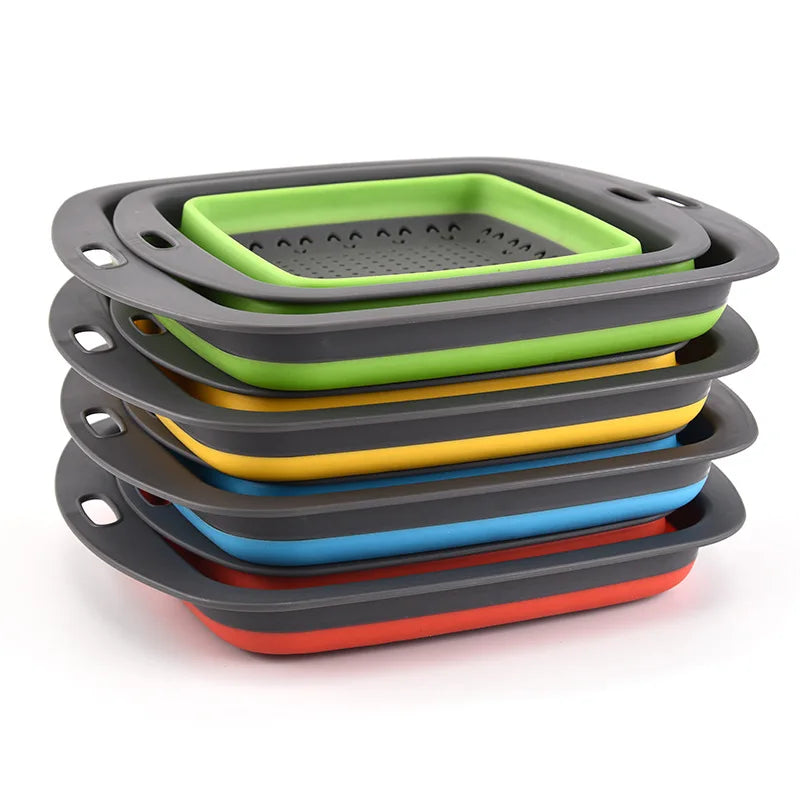 Square Drain Basket Steamer Vegetables Fruit Baskets Wash Bowl