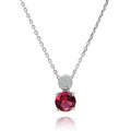 POLIVA Custom Women's 925 Sterling Silver Necklace Red Diamonds Rhodium Cute for Weddings Engagements Parties Anniversaries