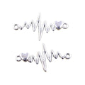 Antique Bronze Silver Heartbeat ECG Charms Tibetan Link Connector Pendants for DIY Handmade Jewelry Jewelry Findings Components