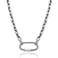 Small Link Chain Collar Necklace for Women Men Climbing Hook Lock Necklace Chain Gold Color Stainless Steel Rock Necklace Choker