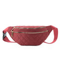 Fashion Black Simple Outdoor Travel Waist Crossbody Bag Adjustable Strap Shoulder Quilted Fanny Pack for Women