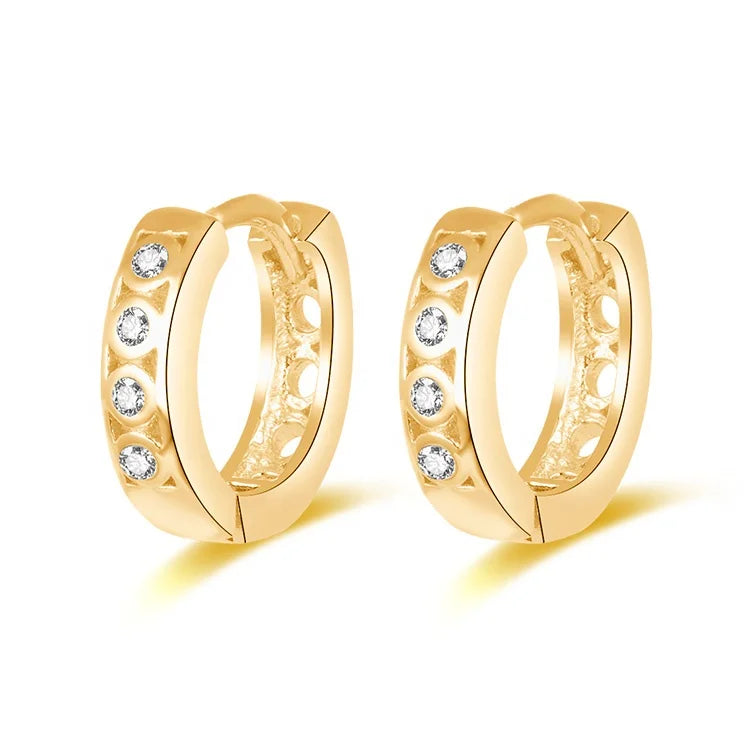POLIVA 2025 Vintage Gold 925 Sterling Silver Hoop Earrings Cubic Zirconia with CZ Zircon Plating 30 Pairs for Women for Wedding