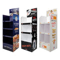 Custom Corrugated Cardboard Floor Display Stand Shelf Supermarket Chocolate Snack Food Display Racks for Shops