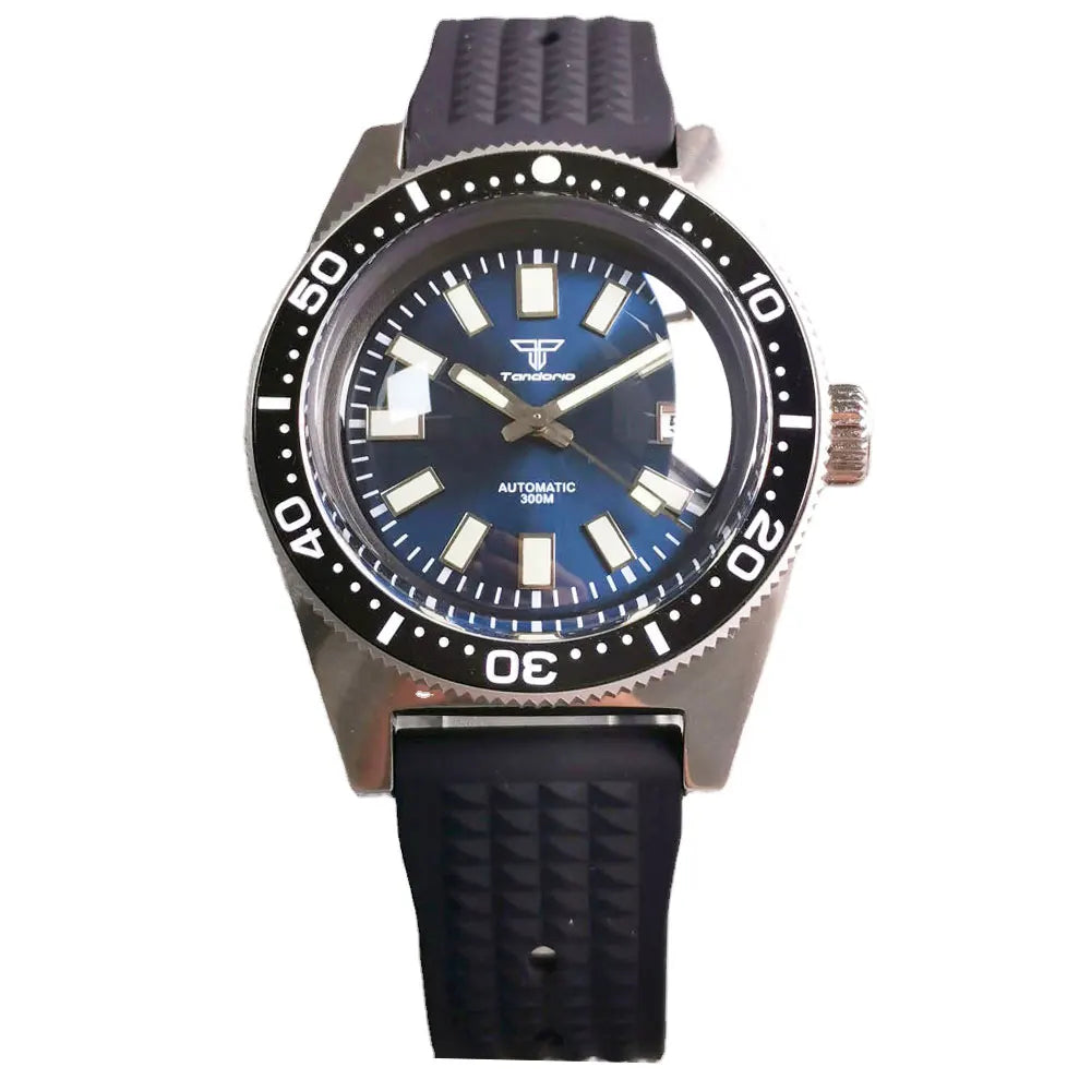 41mm 62MAS Tandorio Blue Dial Bow Sapphire Glass 30BAR Waterproof Diving Mens Watch NH35A Automatic Movement Wristwatch