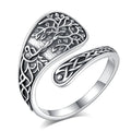 Merryshine Adjustable Vintage Thumb Design 925 Sterling Silver Family Tree of Life Spoon Rings for Engagement Gift Party Women