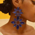 Kaimei 2022 Earring Novelty Design Shiny Rhinestone Flowers Dangle Earrings for Women Fashion Punk Africa Big Statement Earrings