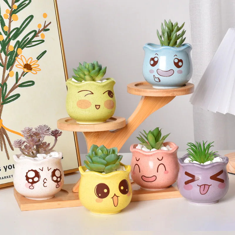 Small Ceramic Succulent Flower Planters Bonsai Pot Mini Ceramic Pot for Plants