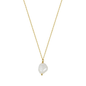 Fine 925 Silver Natural Freshwater Pearl Pendant Necklace 18K Gold Plated 925 Sterling Silver Baroque Necklace Women Jewelry