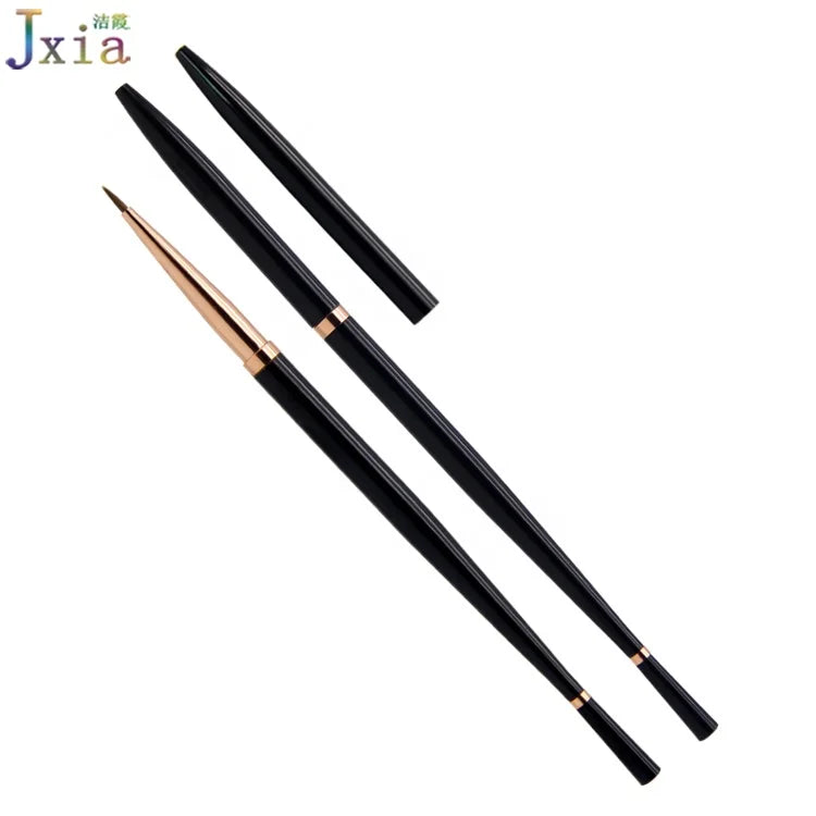 Jiexia Custom Rose Gold Ferrule Manicure Tools Kolinsky Hair Acrylic Nails Art Line Painting  Drawing Brush