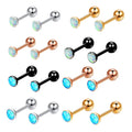 Opal Hypoallergenic Stud Earrings for Women Men Girls Statement Cartilage Fashion Surgical Steel Helix Earrings 4 Color Mix Colo