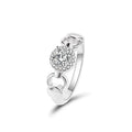 925 Silver Jewelry Round halo Band Engagement Rhodium Bridal Ring