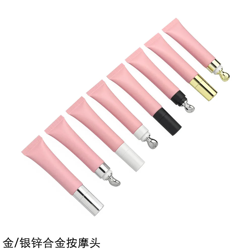 Custom Eye Cream Cosmetic Lipgloss Squeeze Tube 15ml Pe Soft Tube With Metal Ceramics Applicator  Eye Cream Tube Packaging