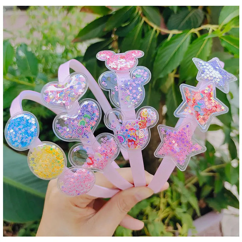 Transparent Sequin Bow Headband Hairband for Children's Hair Accessories