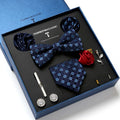 Fashion Business Striped Tie Square Scarf Gift Box Tie Combination Set