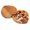 Acacia Wood Mini Cheese Board Heart Shaped Cheese Board  with Knives