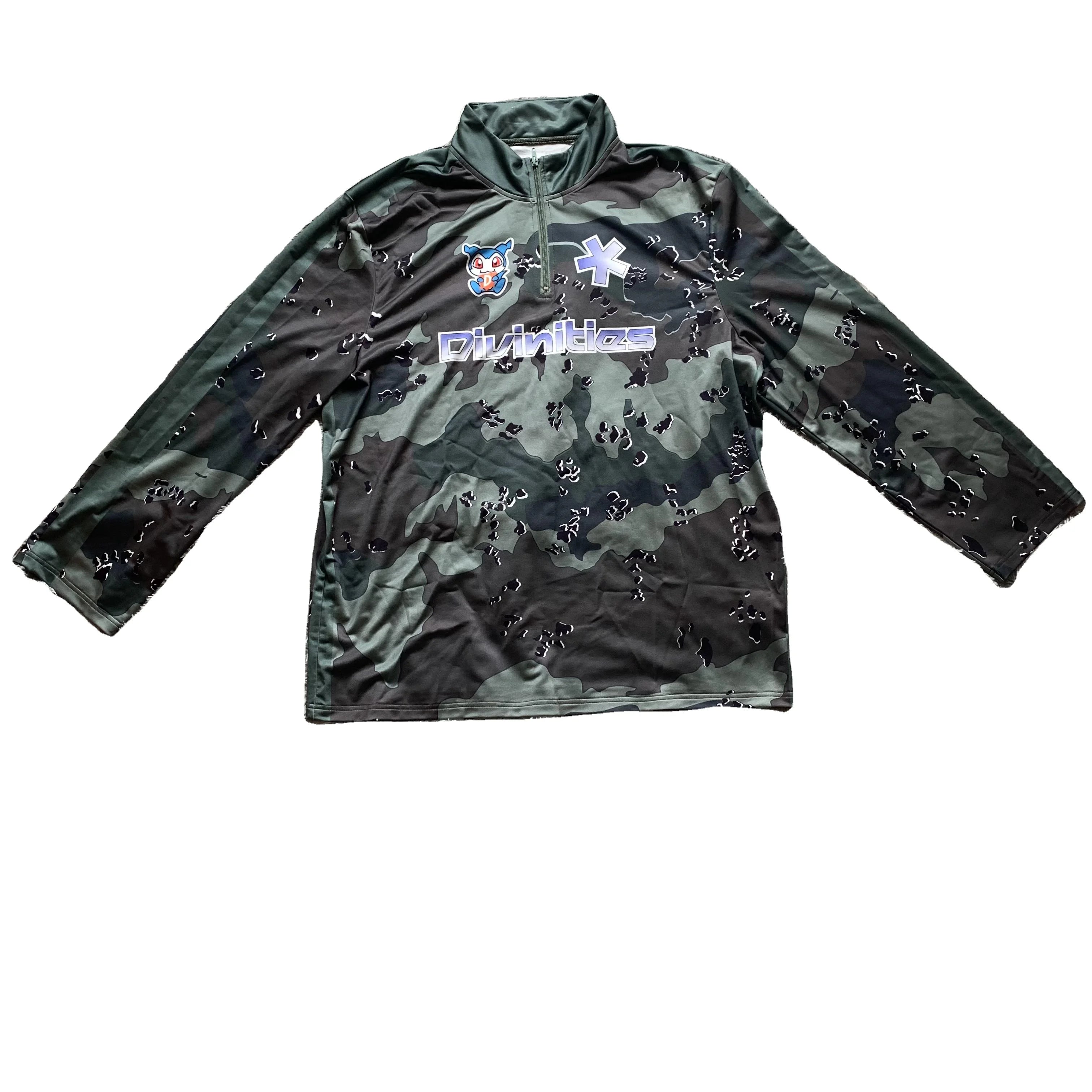 DENIMGUYS Custom Sublimation Printing Men Polyester 1/4 Zip Oversized Sweatshirts Men's Drop Shoulder Hoodless Sweatshirts