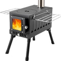 Adjustable Outdoor Camping Wood Stove Hot Tent Stove Portable Wood Burning Stove for Outdoor Cooking and Heating With Chimney