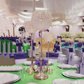 ZT210724-1 LUCKYGOODS Silver Crystal Ball Candlestick for Wedding and Party