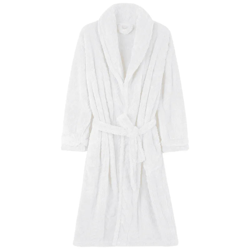 Women's Super Plush Waist Tie and Double Belt Loops Microfiber Fleece Kimono Bath Robe