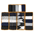 High Quality Custom Breathable Anti-bacterial Crew Cotton Socks Men Business Autumn 5 Pairs Gift Box