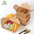 Custom Printed Take Away Kraft Fried Chicken Paper Box for Food Packaging Lunch Box for Salad