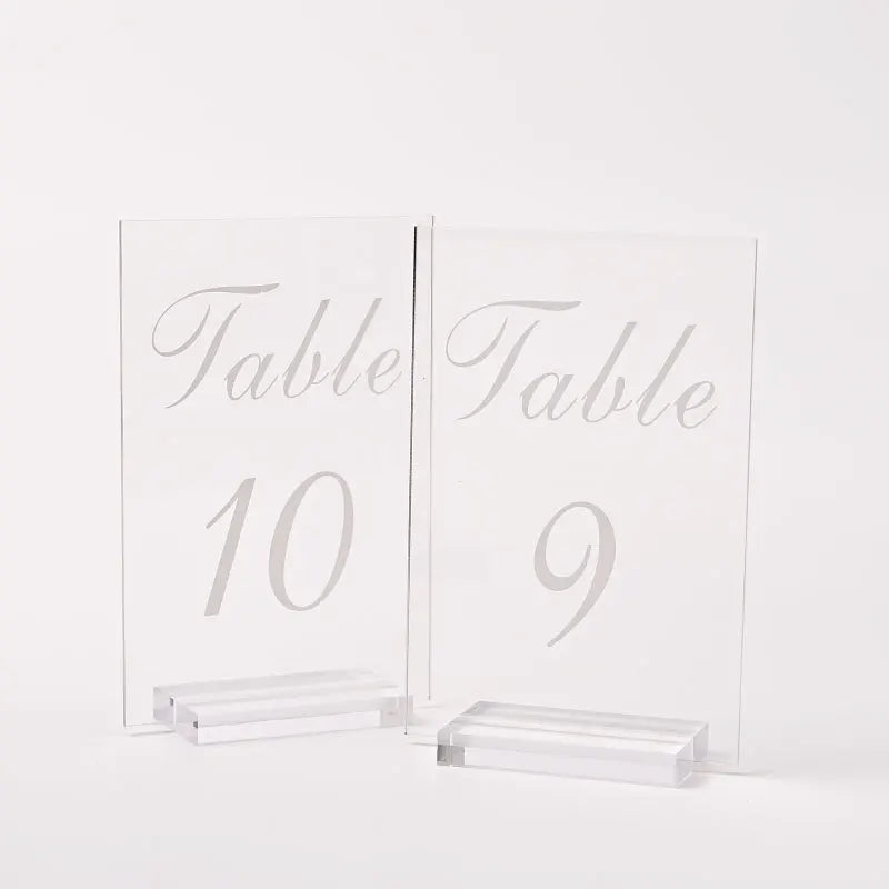 Customized Acrylic Desktop Decca T-type Table Signs Crystal Menu Card Table Number Wedding Acrylic Sign Display Holder