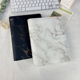 Marbled Notebook Pu Leather A5 Loose Leaf Binder 6 Rings Agenda Planner Organizer Budget With Magnetic Buckle