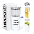 Custom logo 25oz Vacuum Insulated Glass Tumbler 25oz Tumbler with 15oz Stainless Steel Insulated Sleeve for Hot and Cold