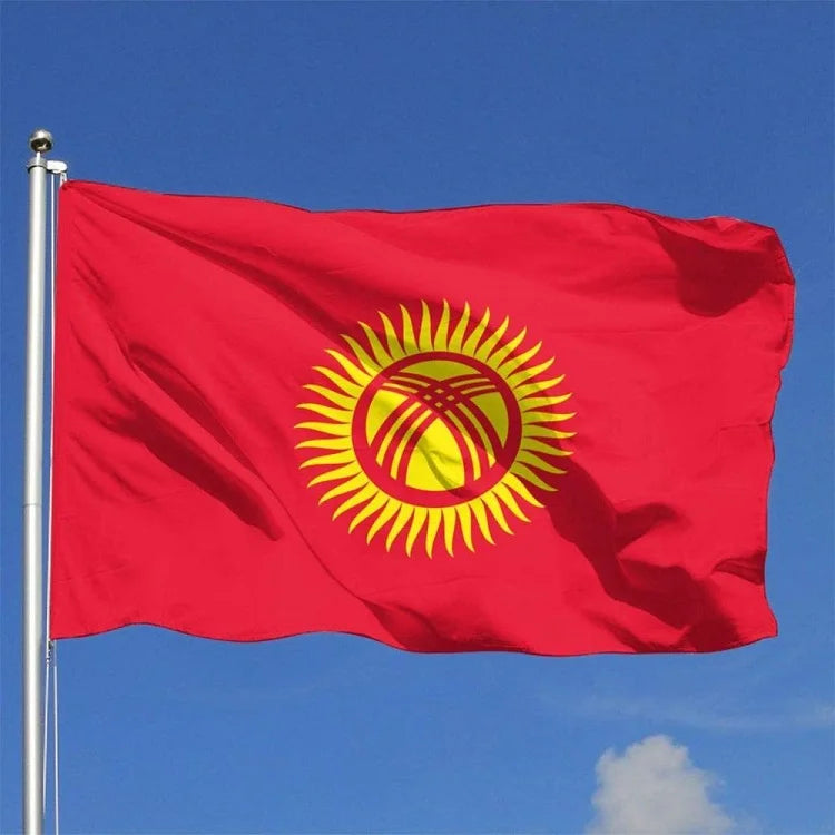 Ship Now Hot Sale Kyrgyzstan Flag Polyester 3x5 ft Kyrgyz Republic Flags