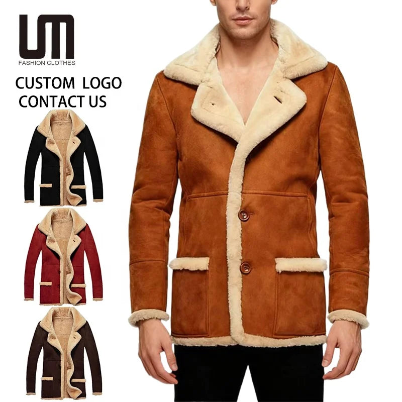 OEM ODM Dropshipping Wholesale Men Clothing Fashion Casual Warm Patchwork Fleece Jacket Plus Size 5XL Coats MegaBDM