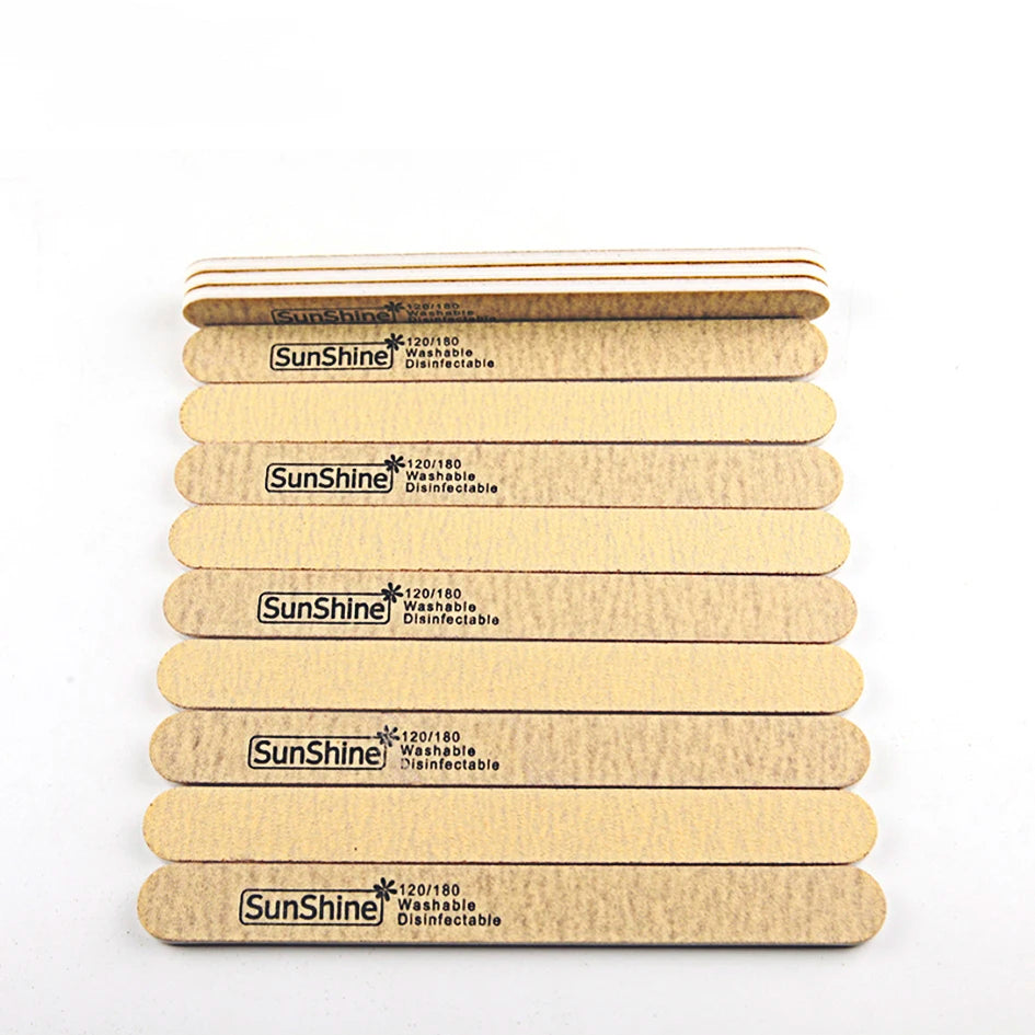 Premium Sandpaper Thin Nail Files Double Sided Wooded Emery Board 120/180 Grit Manicure Pedicure Tool Custom LOGO Salon Supplies