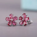 CAOSHI Japanese&Korea Fashion Jewelry Crystal Gift Elegant Simple Stud Earrings Cute Flower Stud Earrings for Women