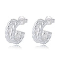 PEISHANG Trendy Wheat Ears Earring Retro Knot Rhodium Plated Plain Brass Jewelry Layer Twist Huggie Stud Earrings for Women Gift