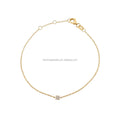 Simple Design 18k Solid Yellow Gold Natural Diamond Bracelet Fashionable Jewelry Women Children's Party Engagement Featuring