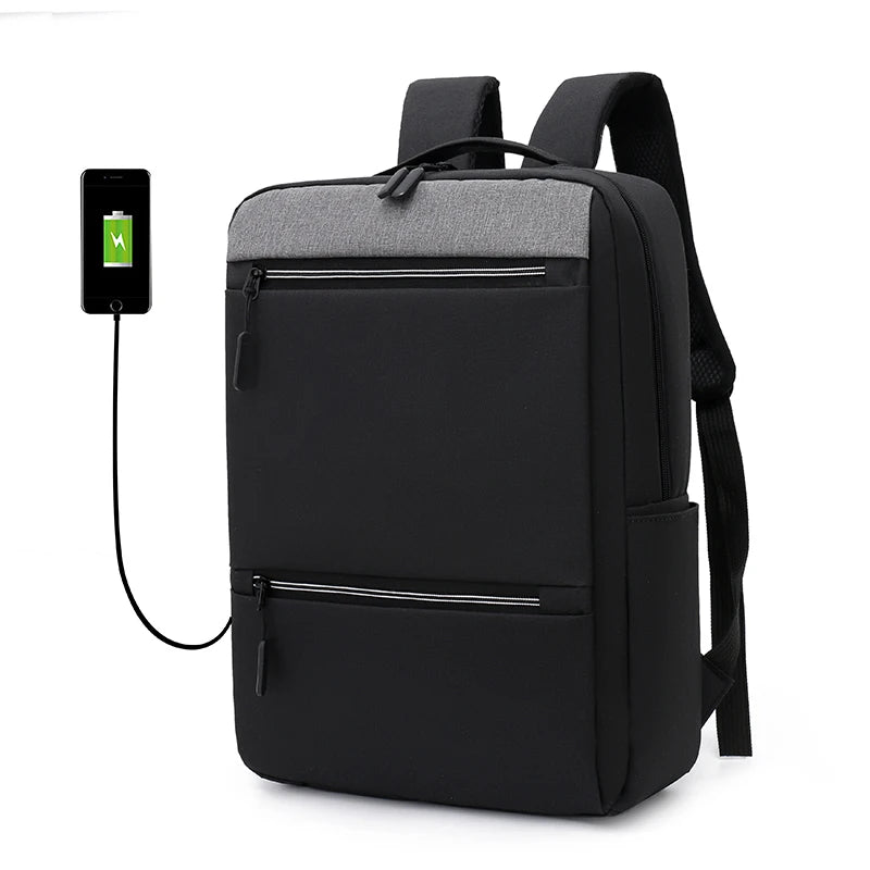 Waterproof Oxford Fashion Anti-Theft School Laptop Backpack with USB Charging Port 15 Inch
