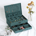 Deep Green Drawer Ring Necklace Large Storage Box Multifunction Collection Jewelry Display Bracelet Earring Jewelry Organizer
