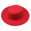New Fashion Solid Color Women's & Men's Red Fedora Hats Wide Brim Felt Flat Top Travel Hats for Outdoor Scene