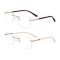 Wholesale Designer Rimless Trendy High Classic square Nickel Copper Rimless with Screw Installation Simple Optical Frame for Men