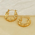 Creative 18K Gold Plated Stainless Steel Earrings Lava Bump Geometric Design Classic Vintage Style Women's Wholesale Jewelry