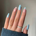 Almond Press on Nail Tips 24PCS Artificial Oval Fake Nails Clear Stiletto False Nail