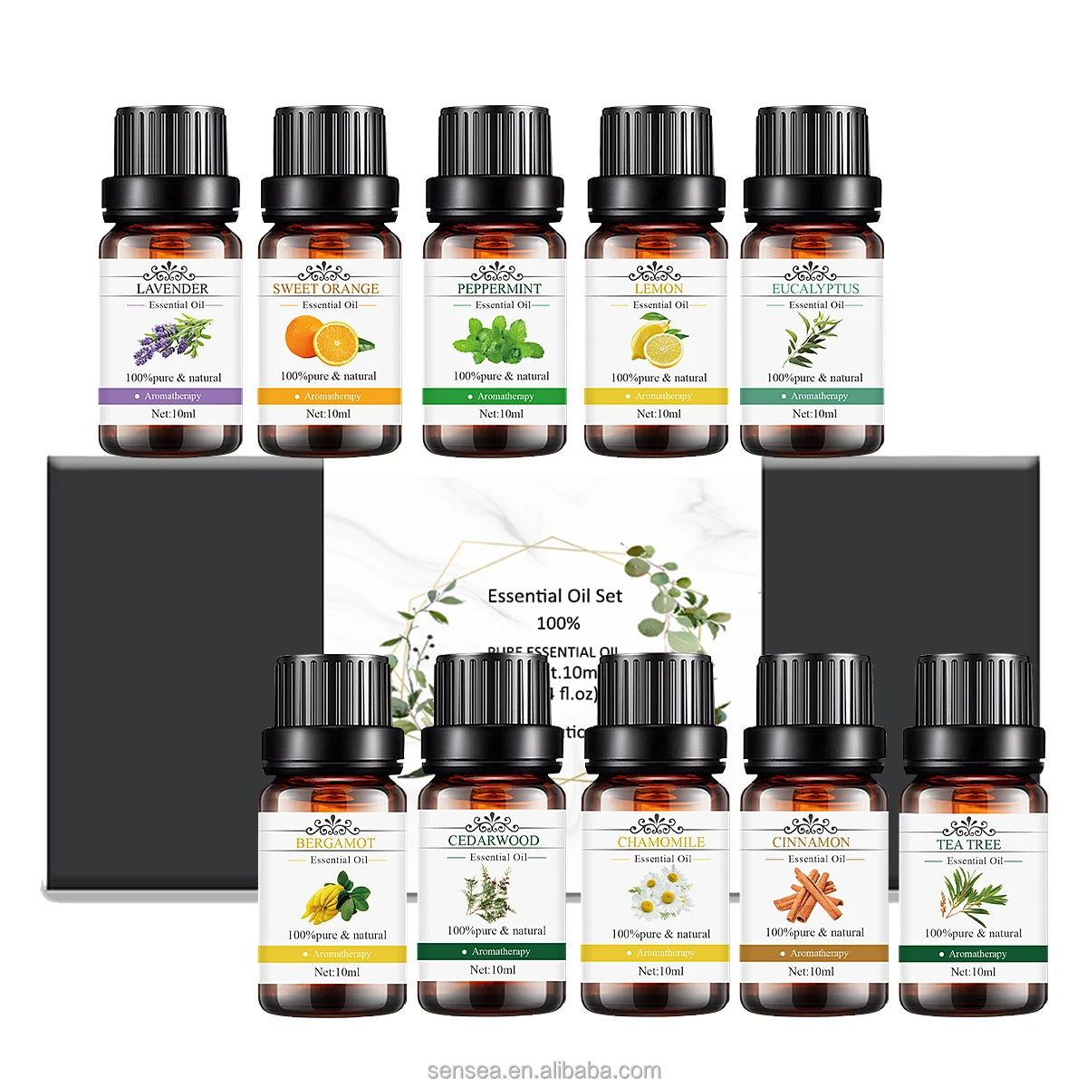 SH Pure Natural Essential Oil Set Lavender Tea Tree Orange 6x10ml Aromatherapy Massage Diffusers