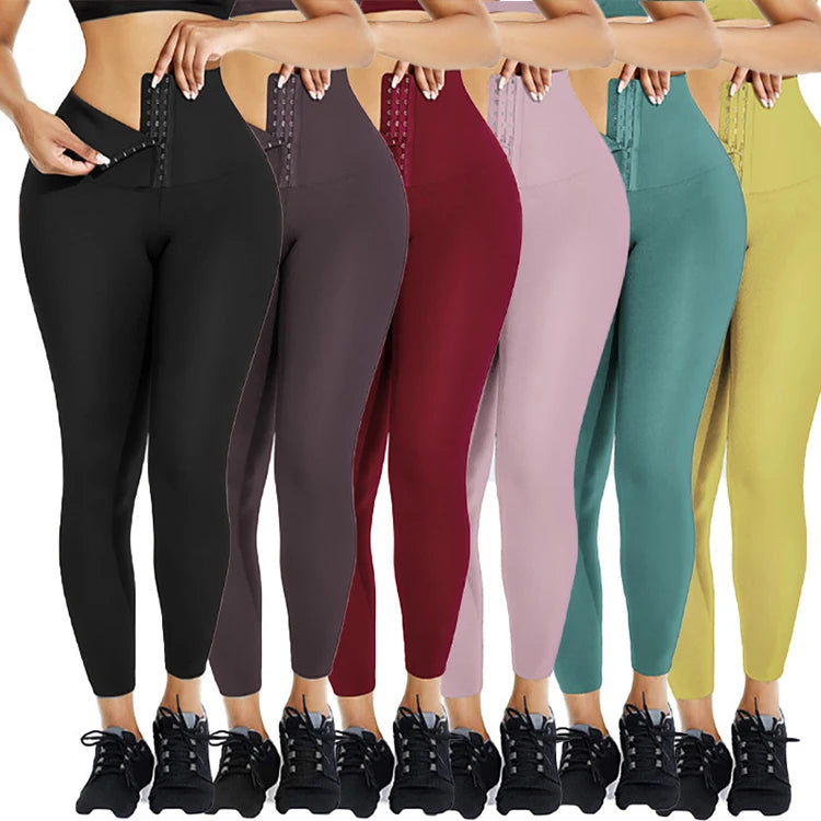 High Waist Workout Sweat Body Shapers Slimming Butt Lift Women Waist Trainer Yoga Pants
