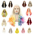 Multi-color Highlight Cosplay Colored Futura Fiber Lace Front Wig Drag Queen Heat Resistant Synthetic Hair Wig