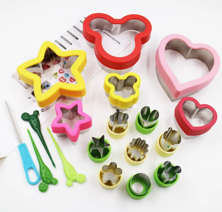 BPA Free 304 Stainless Steel Sandwich Fruit Vegetables Cutters Set Metal Bread Toast Cake Cookie Cutters Mold