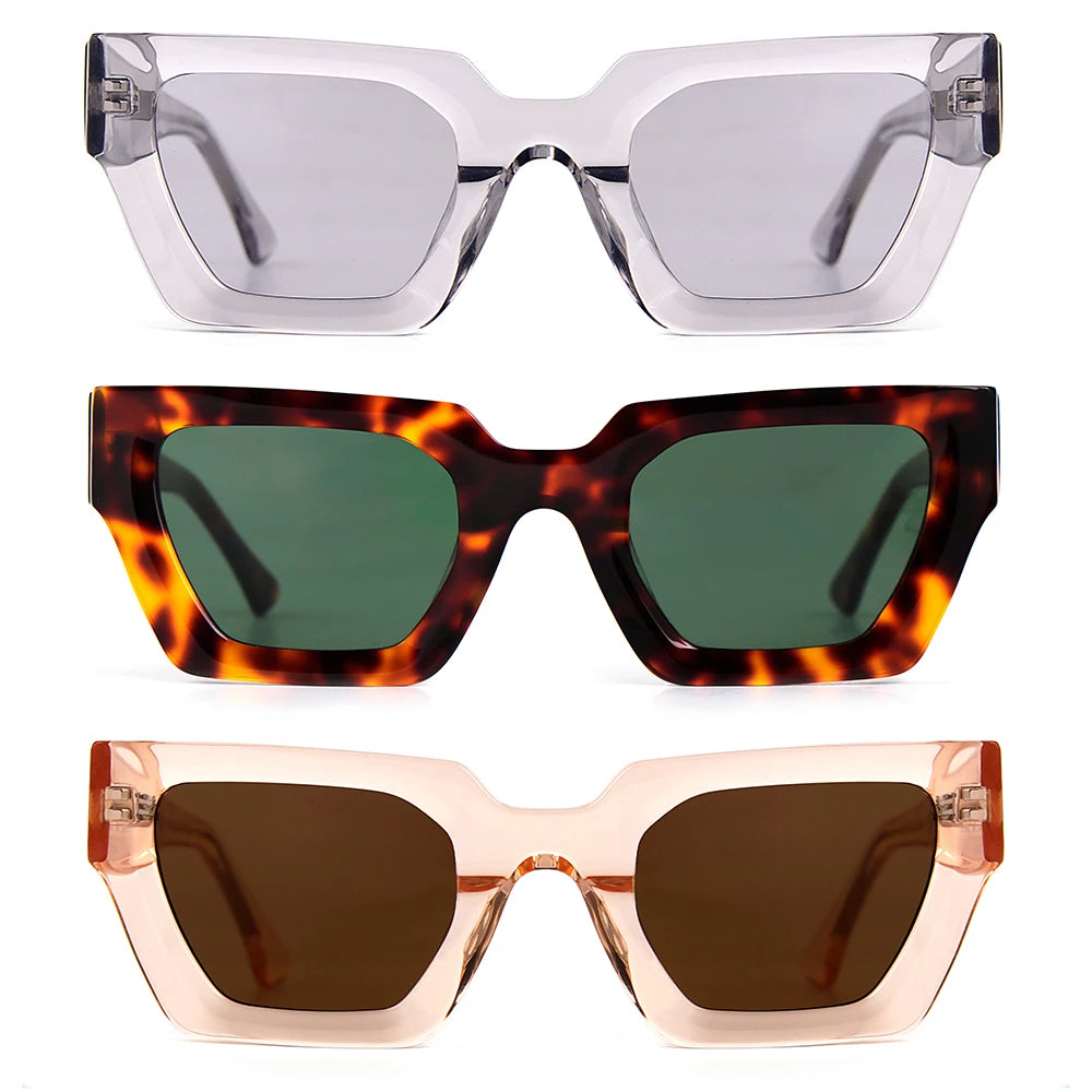 Sunglasses 2024 Custom Design OEM Retro Sun Glasses Rectangle Luxury Square Women Shade Vintage Acetate Sunglasses Men