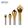 4Pcs Set 90 Degree 0 Flute HSS Slanting Hole Countersink Deburring Drill Bit for Counter Sink Drilling